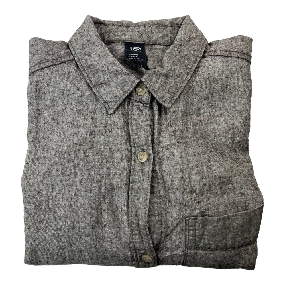 Mountain Hardwear Brown Tencel Wool Long Sleeve Button Up Womens Size‎ Large L
